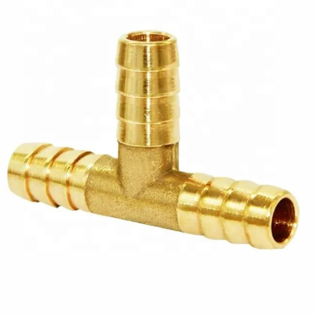 11/32' ID 3 Way Brass Tee  ANSI Brass Hose Barb Tee