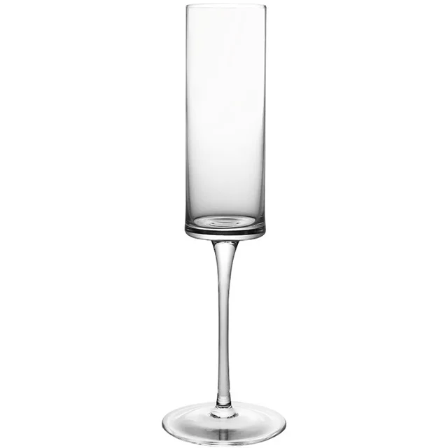 Hot Selling Custom Box lead free crystal glass square champagne flutes for restaurant hotel