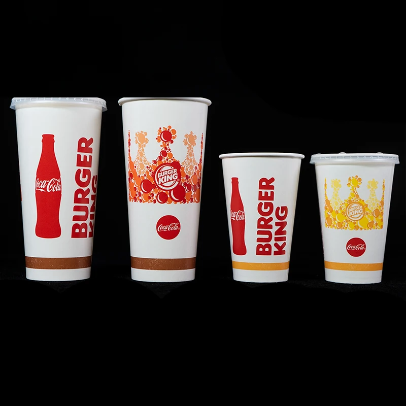 Single Double Ripple Wall Disposable Cold Drinks Customized White Single Wall Paper Cups With Lids