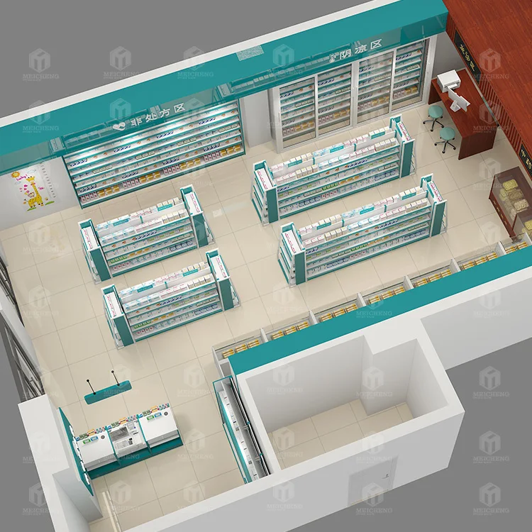 Meicheng Agent Recruitment Medical Store Racks Pharmacy Shelves Drugstore Pharmacy Medical Store Supermarket Shelves
