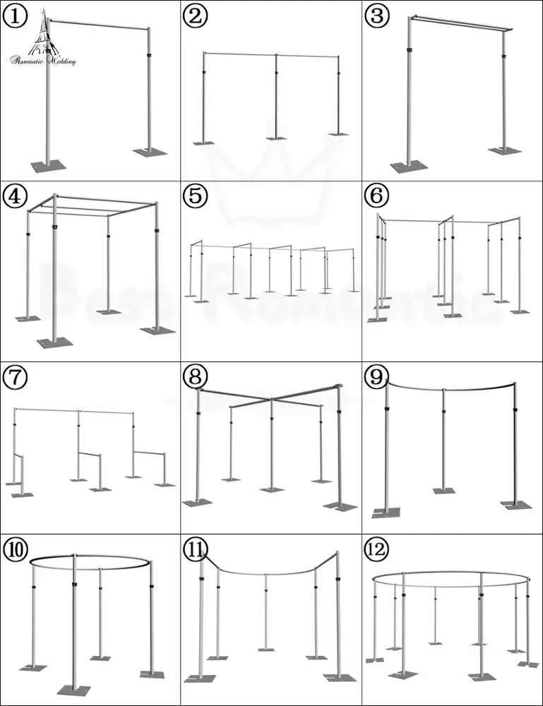 Оптовая продажа, Инновационные регулируемые трубы, драпированные комплекты, двойные вешалки-перекладины для торгового шоу, оборудование для украшения торжества, вечеринки, свадьбы