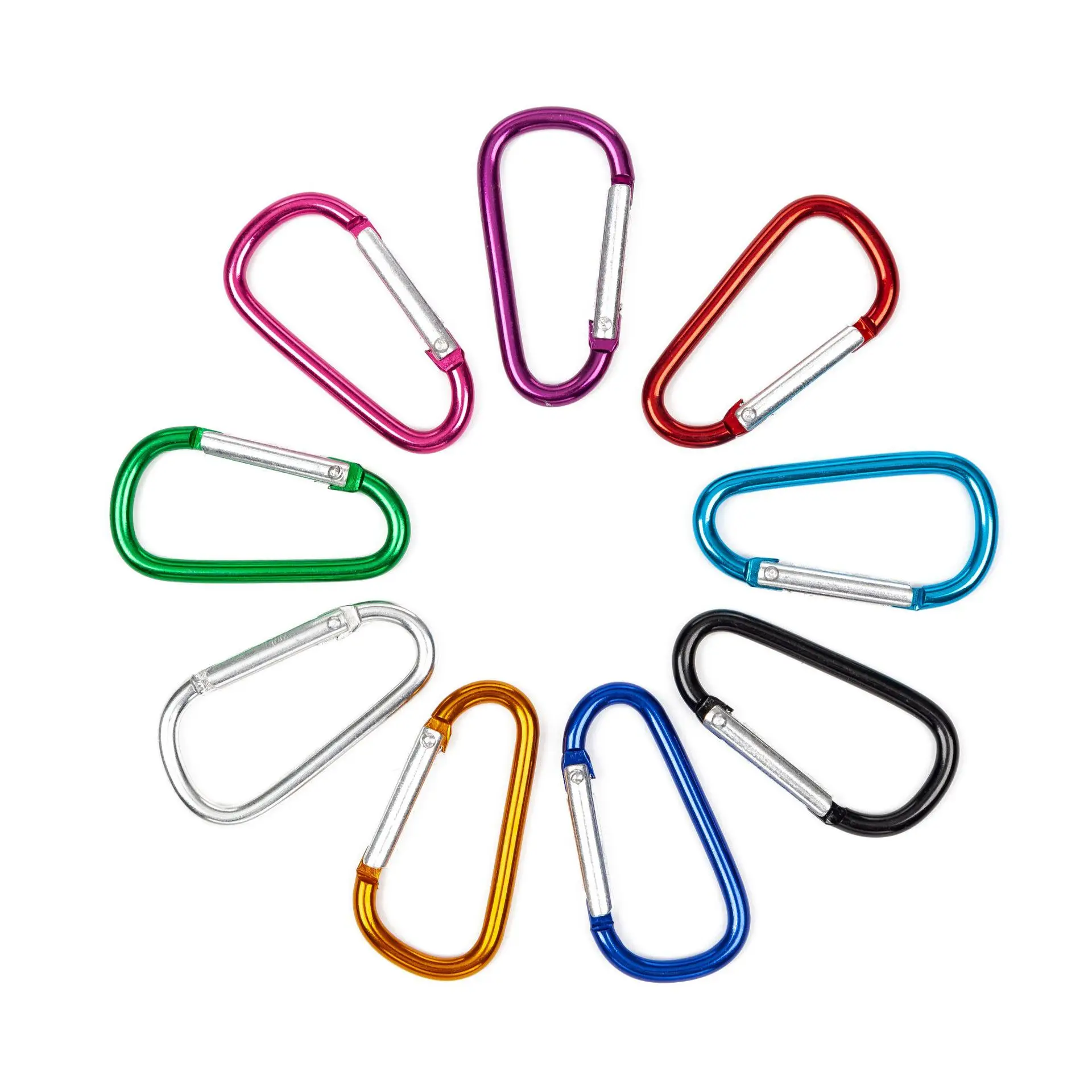 Factory Wholesale Fashion Metal D Shape Keychain Key Ring Metal Carabiners