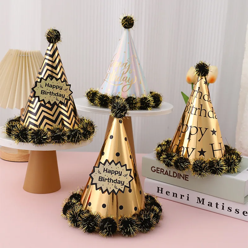 Wholesale birthday hats birthday decorative party supplies birthday paper party hats for  children and adults