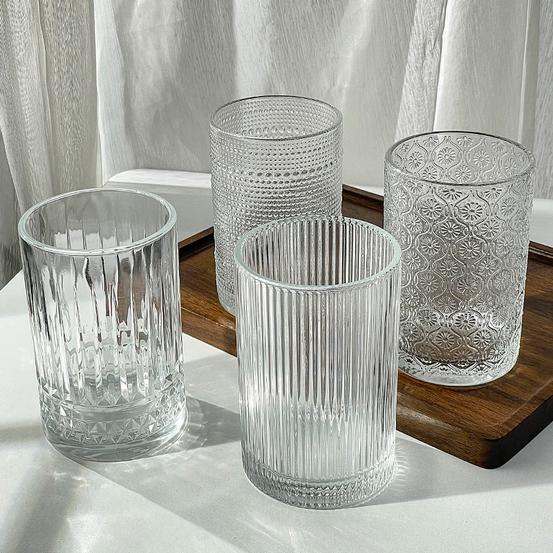 High Transparency Shot Wine Glasses Custom Thick Bottomed Glass Whiskey Glass Vintage Minimalist Straight Body Water Glass