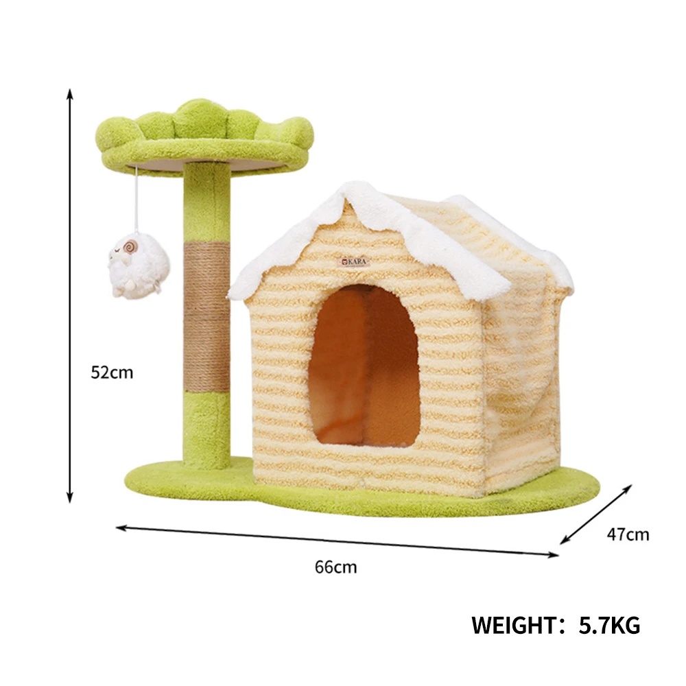 Manufacturer Wholesale Sisal Short Plush Warm Cat Tree House