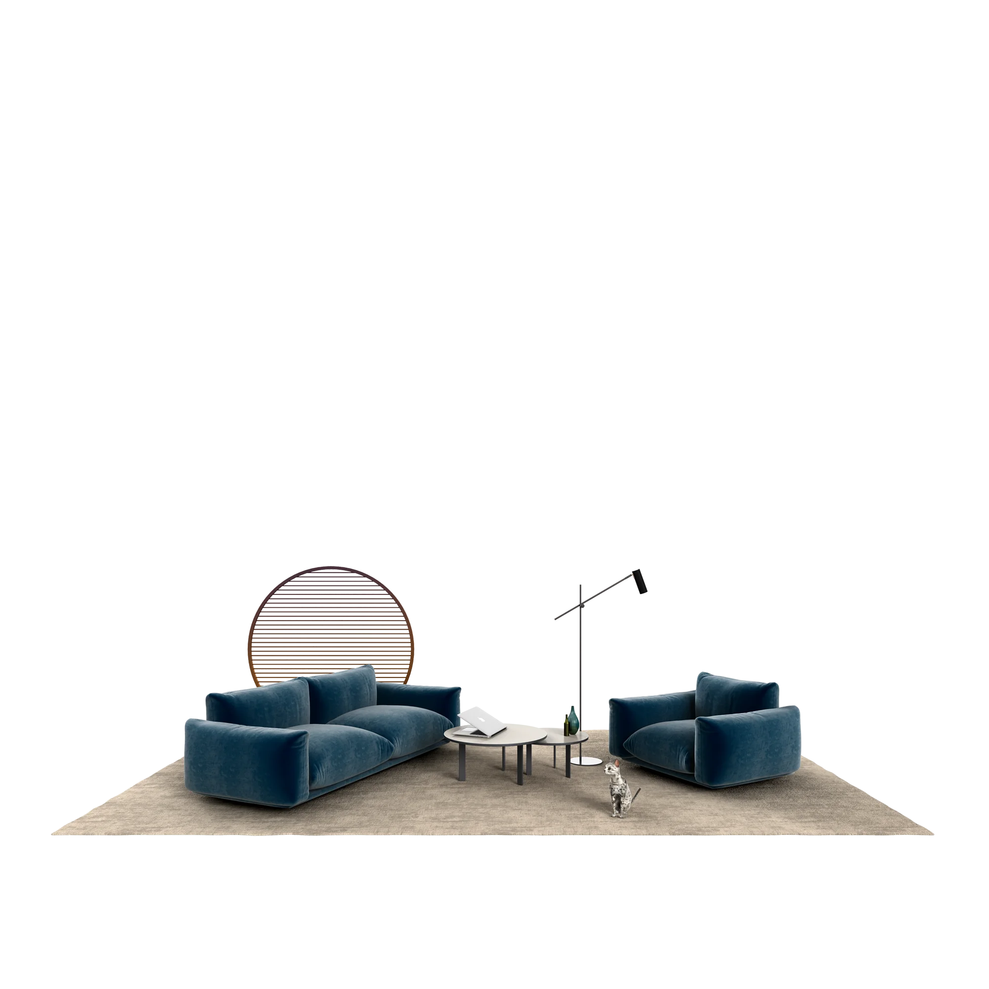 Soft Living Room High Rebound Foam Modern Black leg Sofa