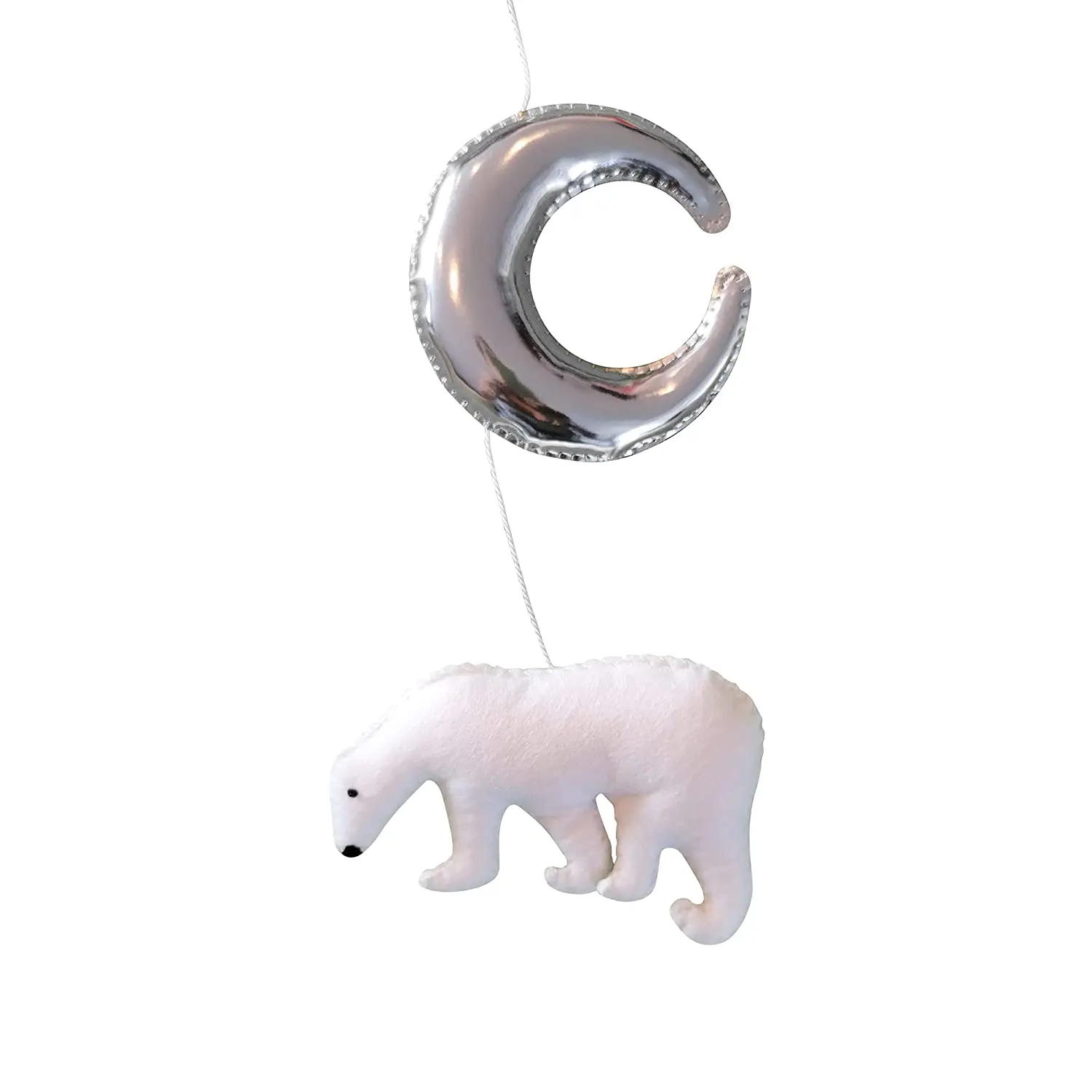 New Scandinavian decor nordic newborn handmade felt polar bear mountains montessori woodland black and white baby crib mobile