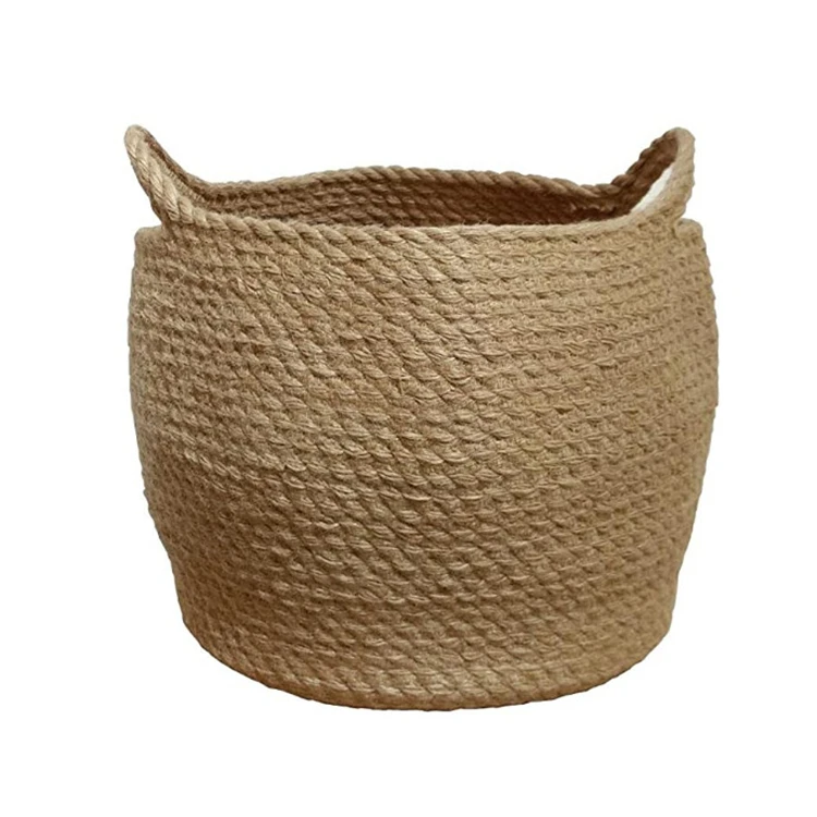 Плетеная напольная корзина для хранения, крышка для горшка, дешевая натуральная сумка ручной работы, плетеная корзина из Индии
