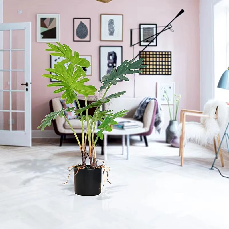 Hourpark Home Garden Ornaments Plastic Plant Sets Outdoor Artificial Bonsai With Potted Anti-UV Artificial Plants