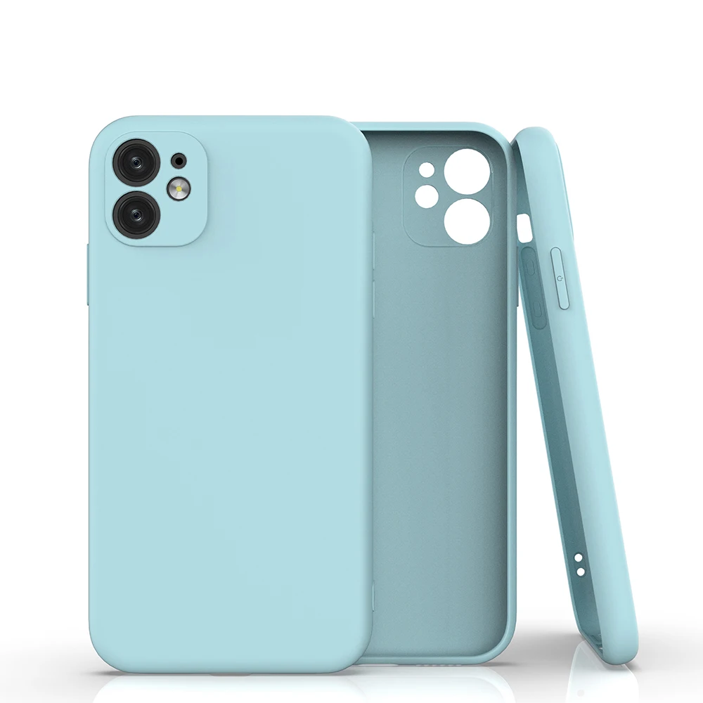 360 Защитный силиконовый чехол для iPhone 12 Pro сплошной цвет мягкий ТПУ задняя крышка мобильного телефона 11