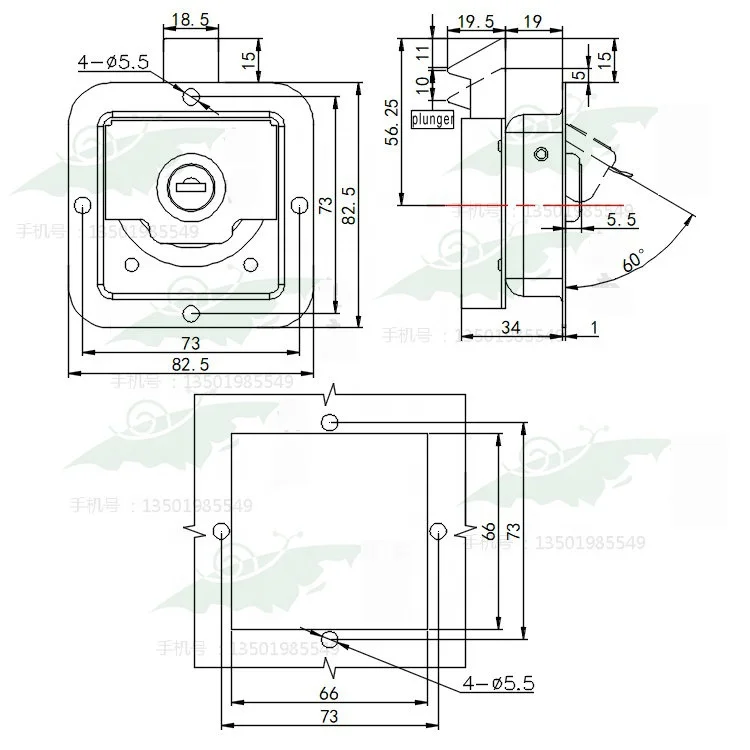 Panel lock motorhomes accessories for caravan trailer lock stainless steel lock