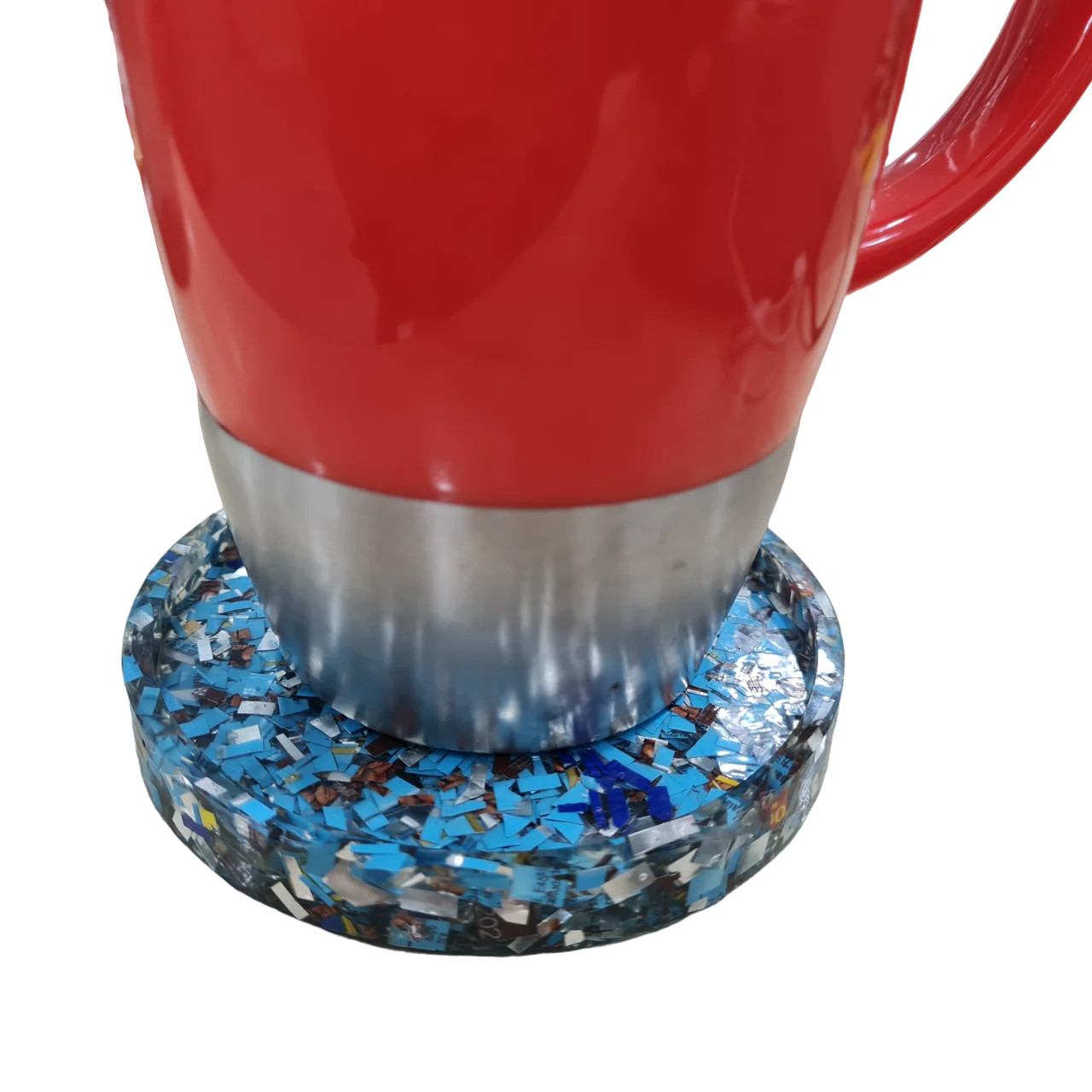 Resin Coaster Set Artistic Handcrafted for Sustainable Home Decor Chic Tabletop Accessory EcoFriendly Mosaic