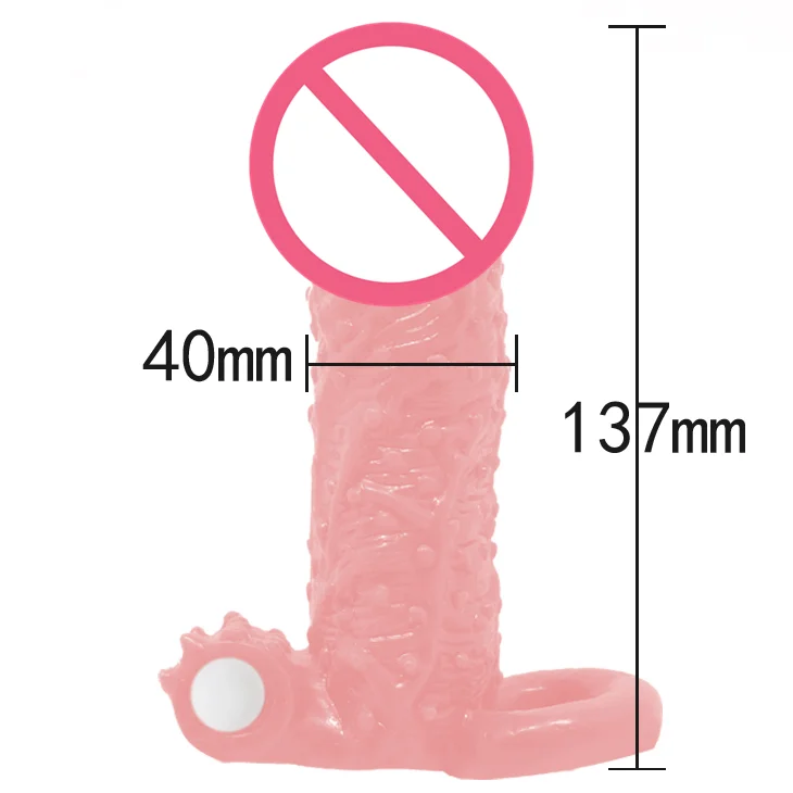 The Newest Product Soft Performance Penis Sleeve Vibrating Realistic Penis Extension Extender Cock Sleeve