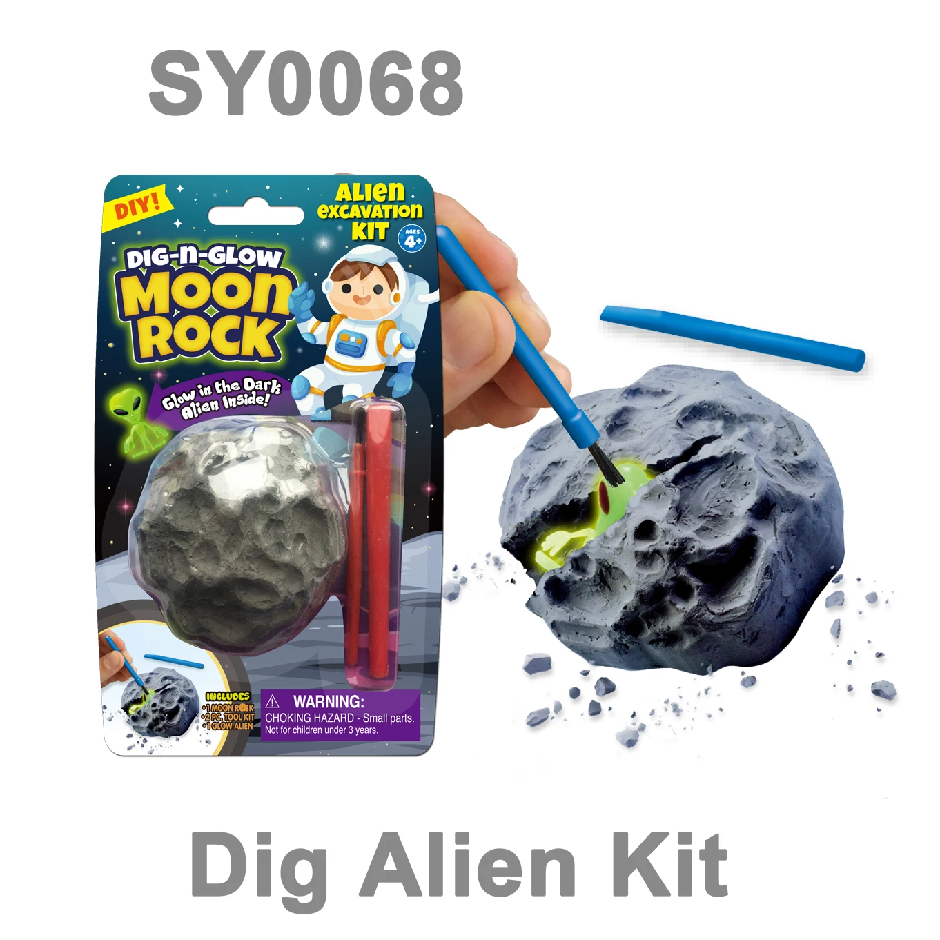 Newest Product 2023 Custom Action Glow In Dark Figure Fossil Excavation Dig Alien Toy
