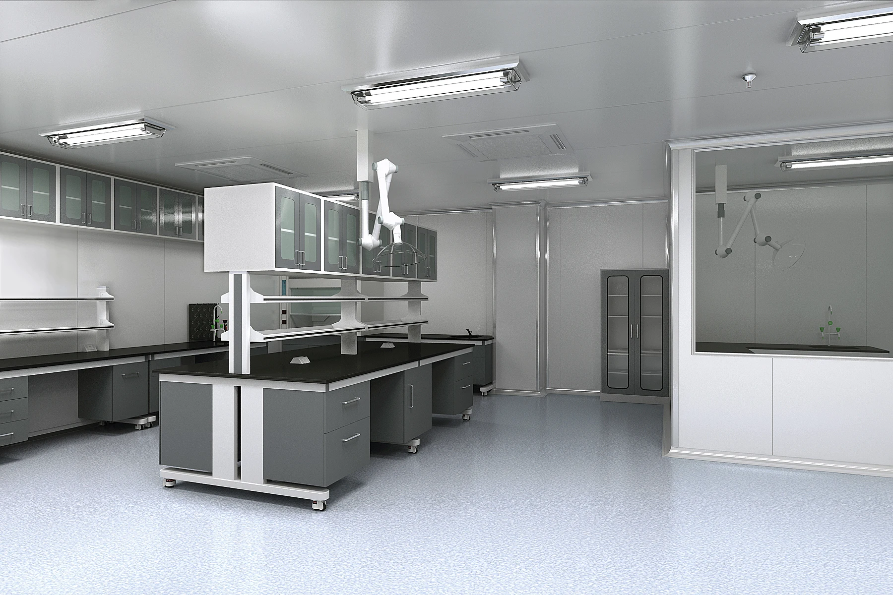 All-Steel Laboratory Furniture Central Bench Chemical Test Table
