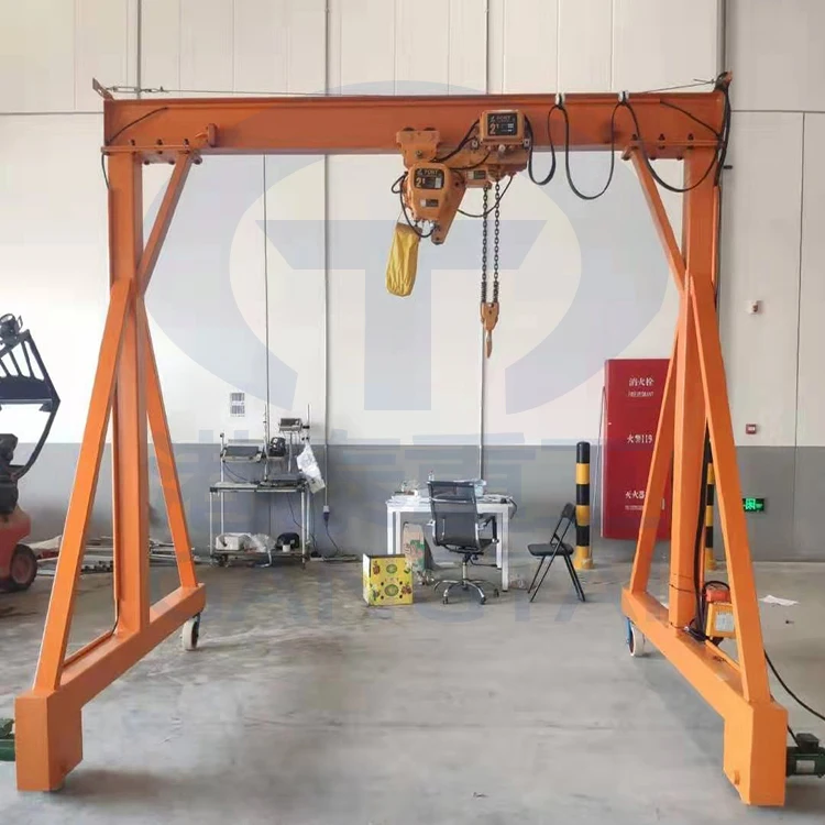 0.5 Foldable for easy portable mini gantry crane 0.5 ton warehouse crane Aluminum hand-pushed gantry