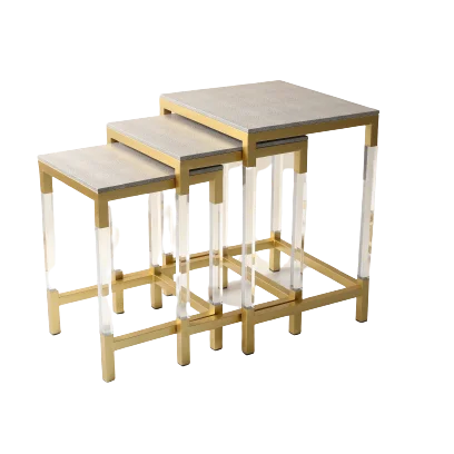 Golden Arts factory home furniture living room modern PU leather acrylic side table