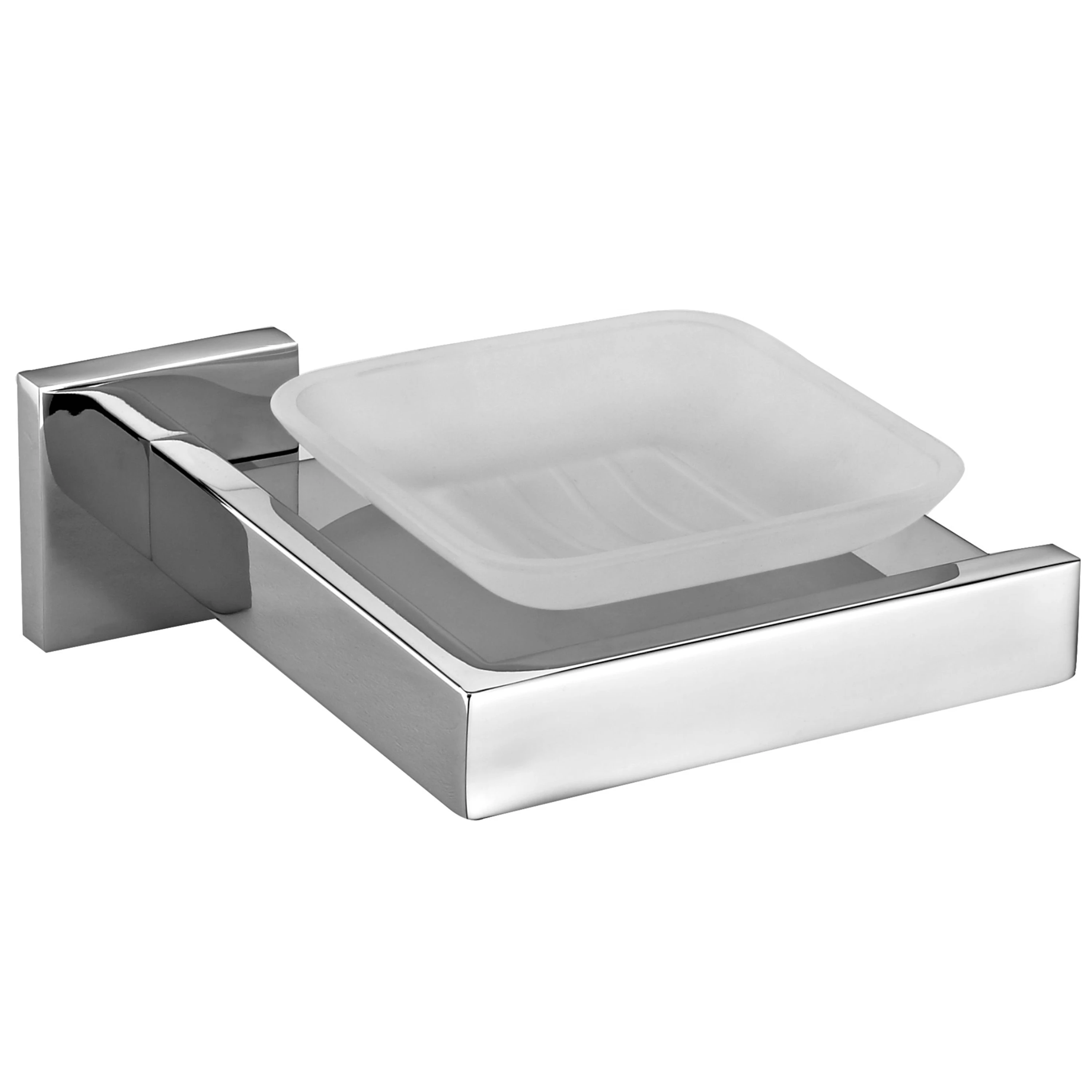 Luxury Wall Mount Hanging Glass Shower Soap Dish Bathroom Soap Holder Soap  304 Stainless Steel shelf Bathroom products