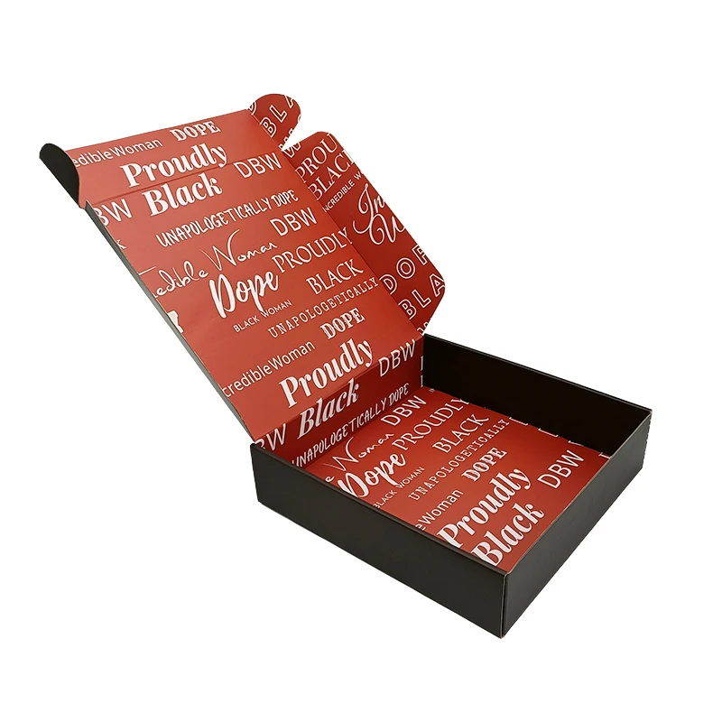 Recyclable custom design luxury best price black brown corrugated packaging shipping mailer boxes for clothes