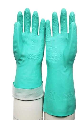 Competitive Price Long Green Rubber Latex Nitrile Gloves Household Kitchen Cleaning and Garden Use Dish Washing Gloves