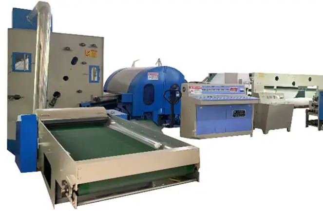 KINGLS automatic carding machine part of glue-free wadding production line suitable to card PP, PET, PVA, fiber to form web