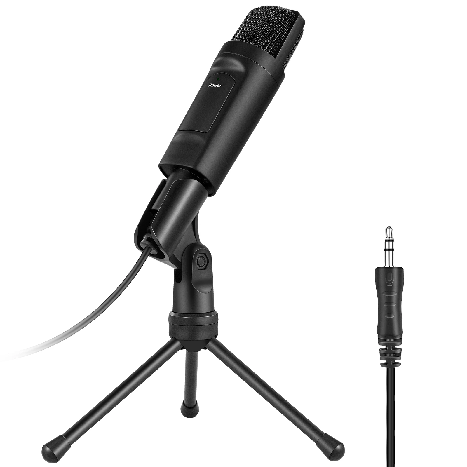 Конденсаторный микрофон, студийный проводной микрофон для записи трансляций и караоке, разъем 3,5 мм