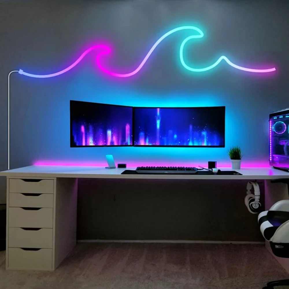 Banqcn Smart COB LED Strips Short RGBCW 27-65 960 LEDs 12mm 18W 24V Addressable Controller Switch Mode DC 24V Input