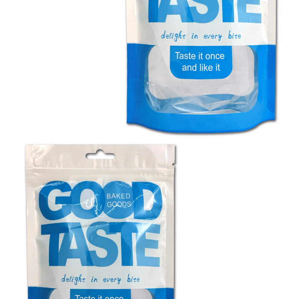 Professional Manufacturer Food Grade Clear Window Stand Up Zipper Plastic Bag For Snack Packaging