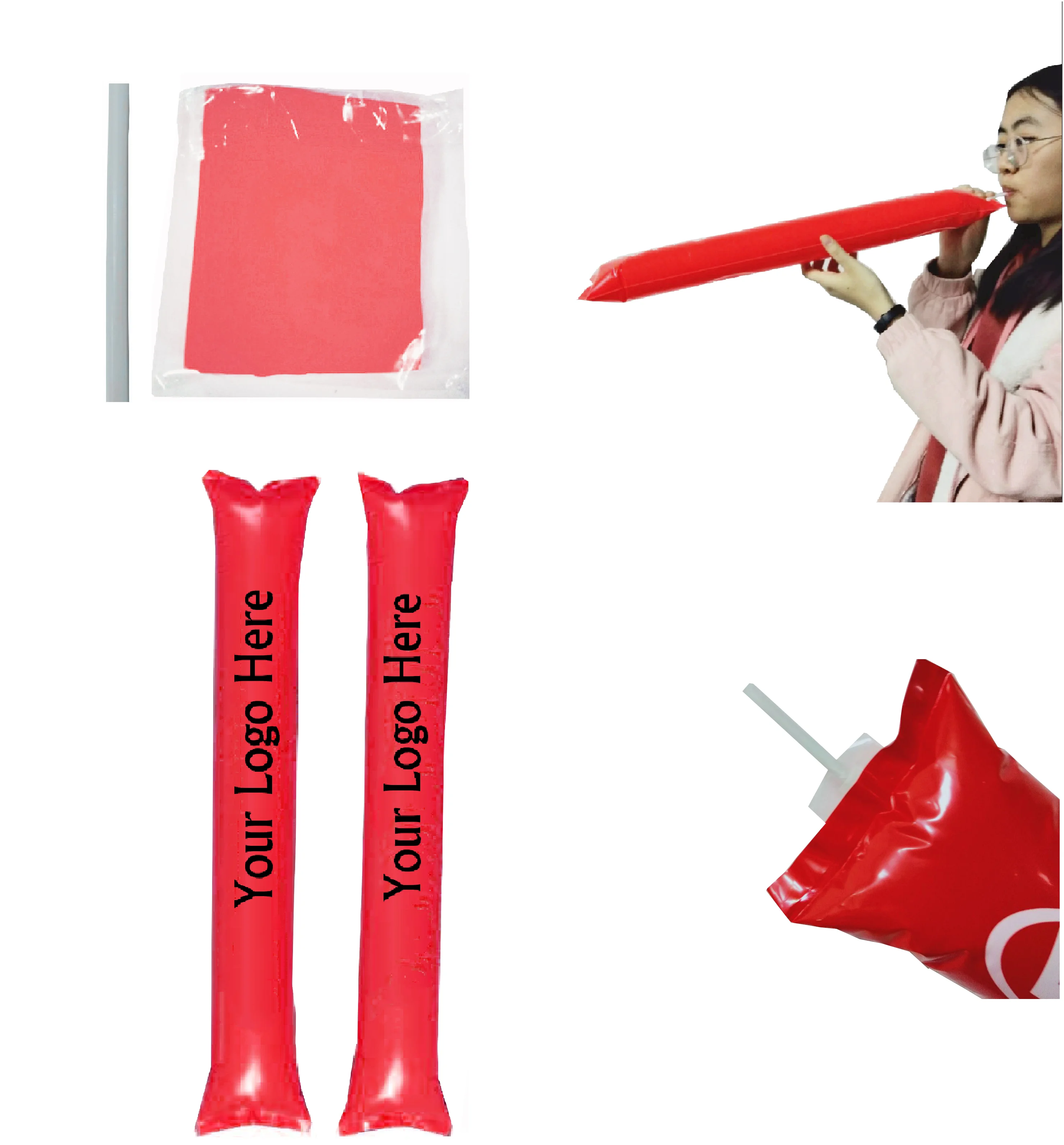 
Self Inflating Star Football Fans Hand Print Thunder Stick 