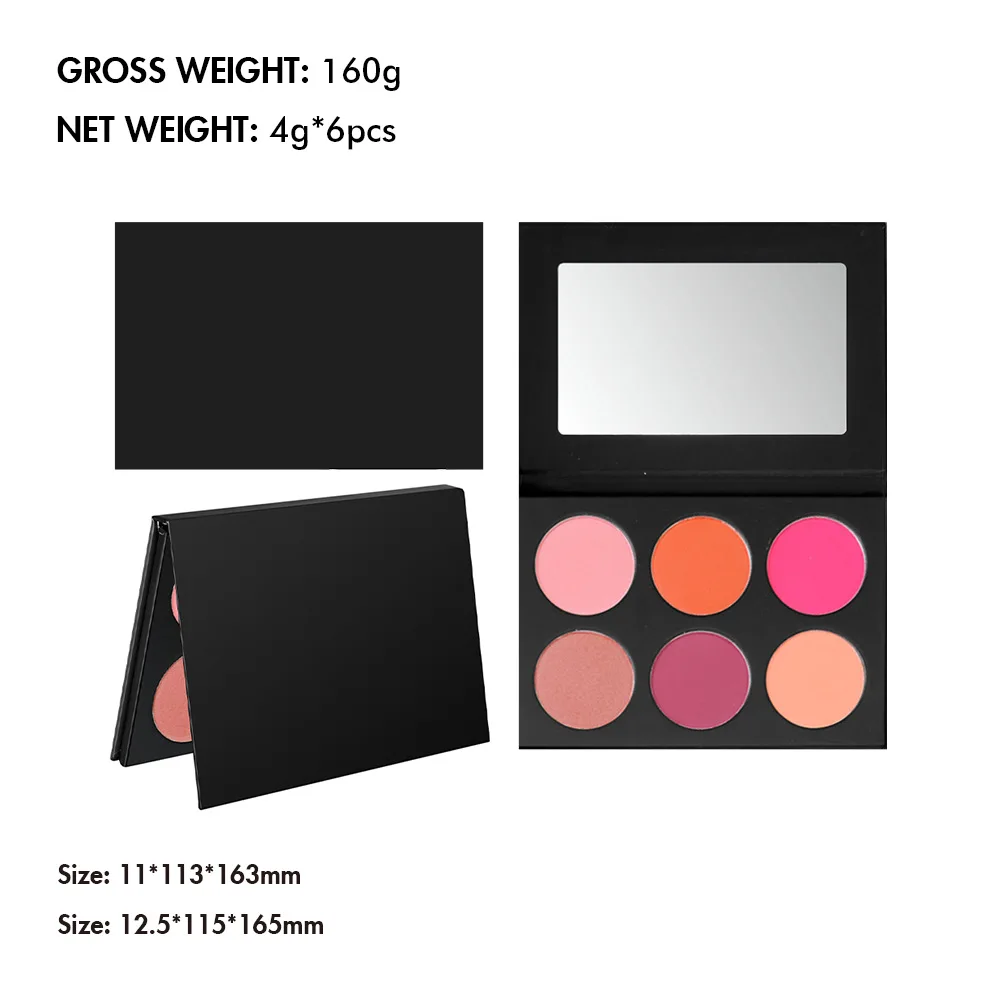 No Logo Custom High Pigmented DIY Choose Color Blusher Palette Makeup Powder Contour Bronze Blush Palette