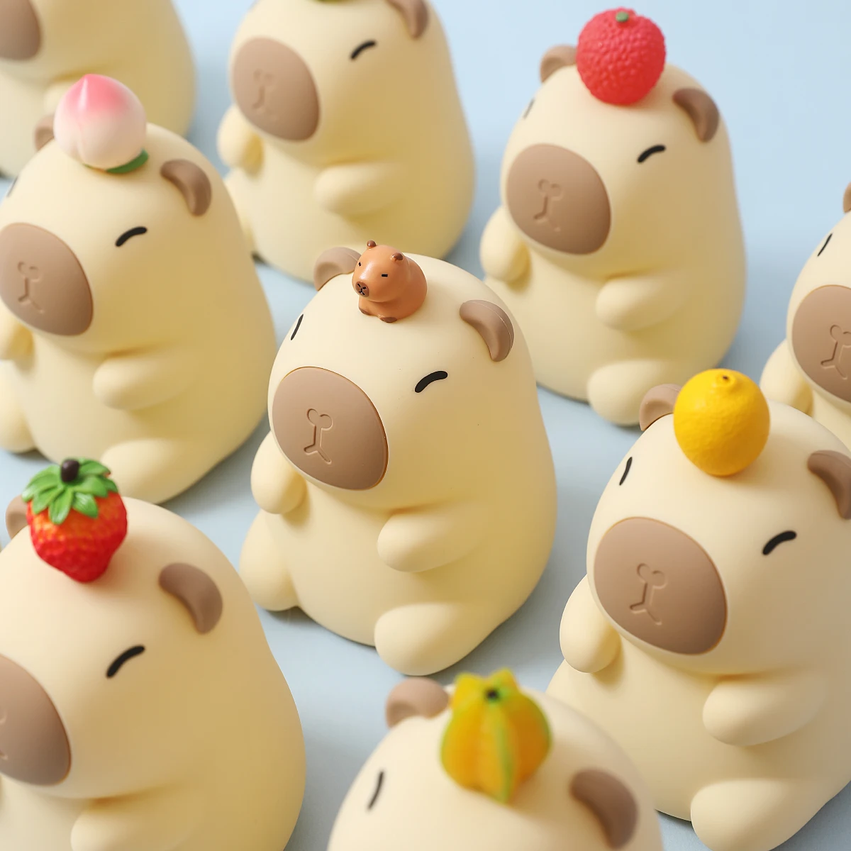 Modern Design Portable Mini Night Light Rechargeable ABS Silicone Touch Lights Decor Capybara Sleep Night Moon Shape Home