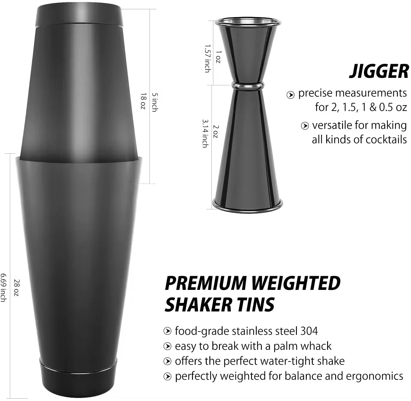 Customized shape cocktail shakers kit bar tool set black cocktail shaker set cocktail shaker machine