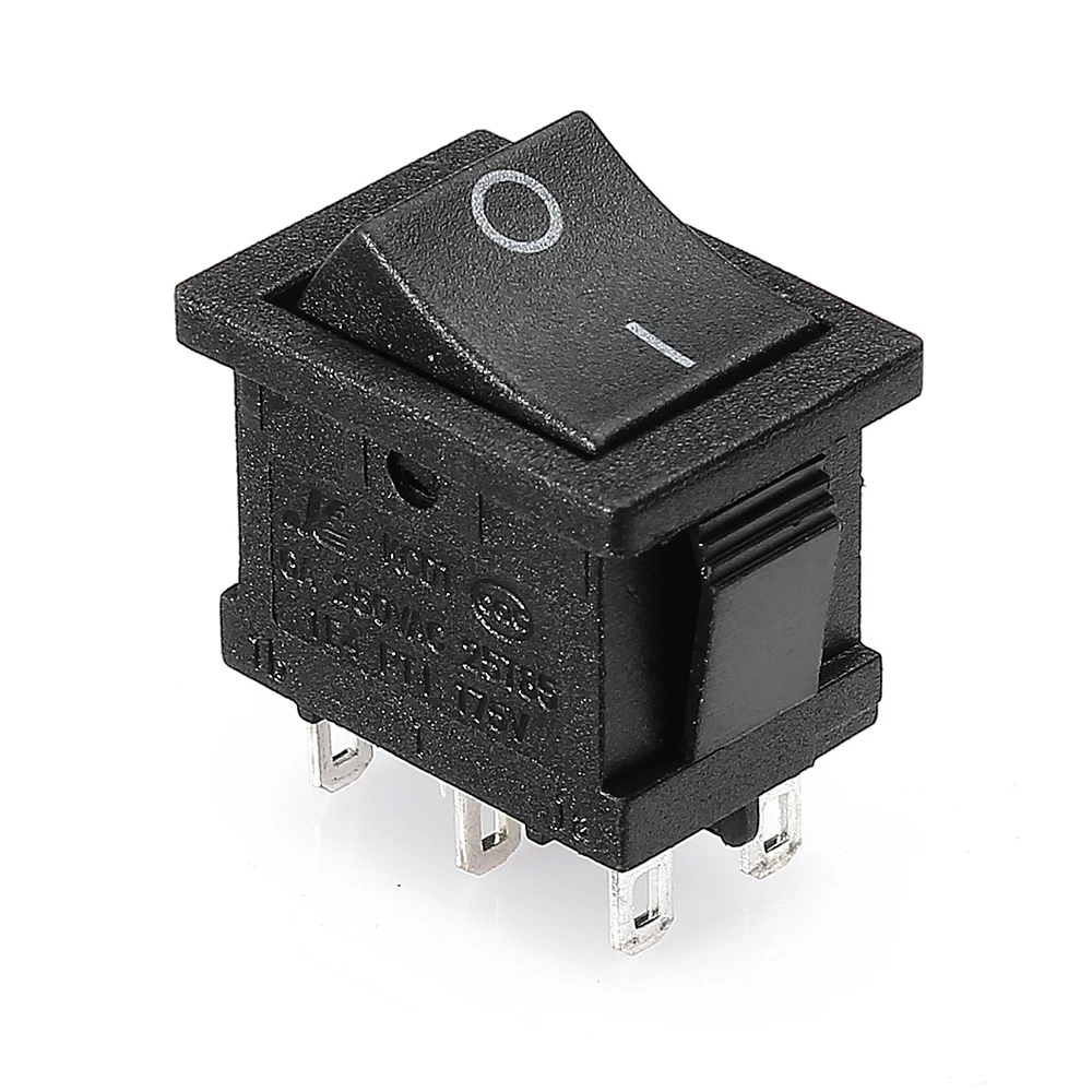 KCD1-202C  Customized logo waterproof black 250v t120 6pin enec rocker switch