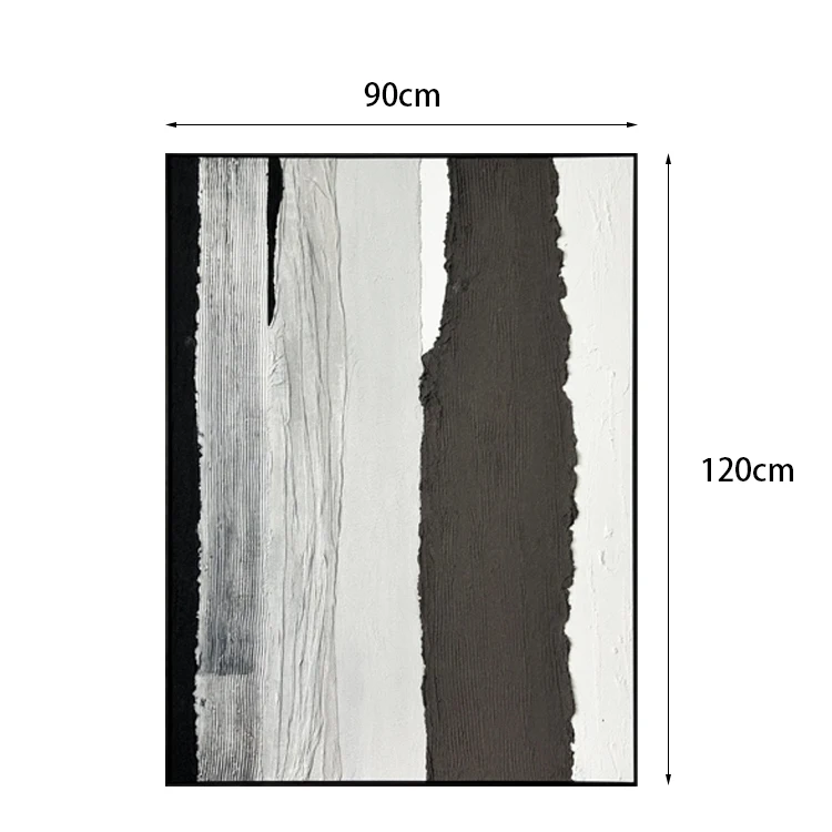 Abstract Canvas Wall Art for Living room Office Bedroom Grey Wall Art Oil Painting Modern Black White Marble Pictures Wall Decor