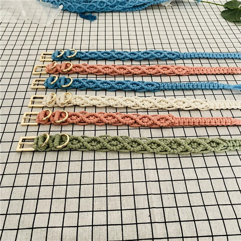 Wholesales Customized adjustable Macrame dog collar Luxury Custom Color Macrame Hand Woven dog collars