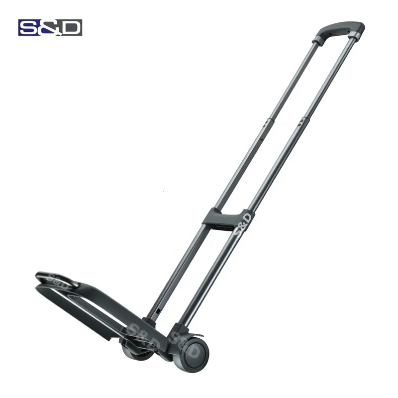 Platform compact mini steel telescopic portable lightweight folding shopping travel retractable luggage hand trolley cart truck