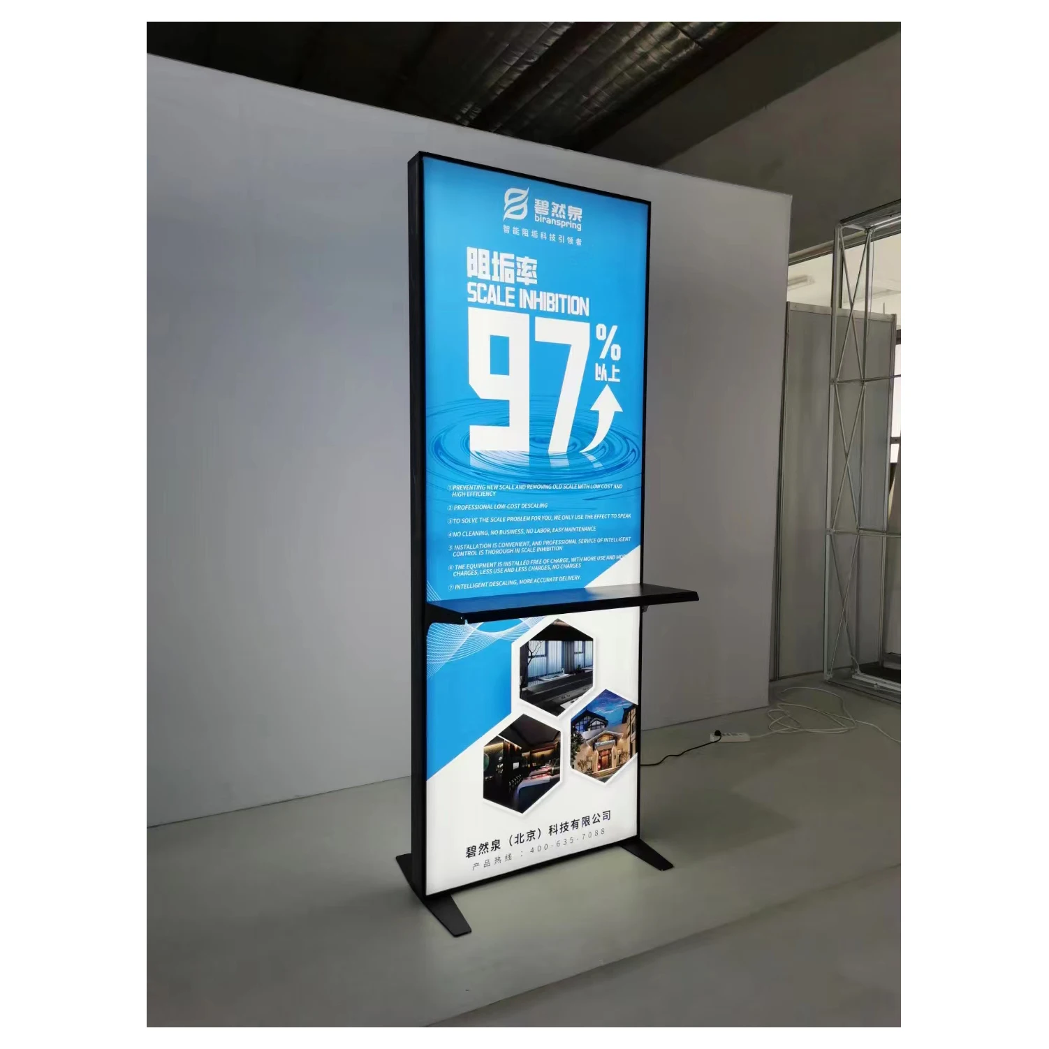 Новый дизайн, портативный высококачественный алюминиевый каркас, стяжной тканевый фон со светодиочной подсветкой, световой короб