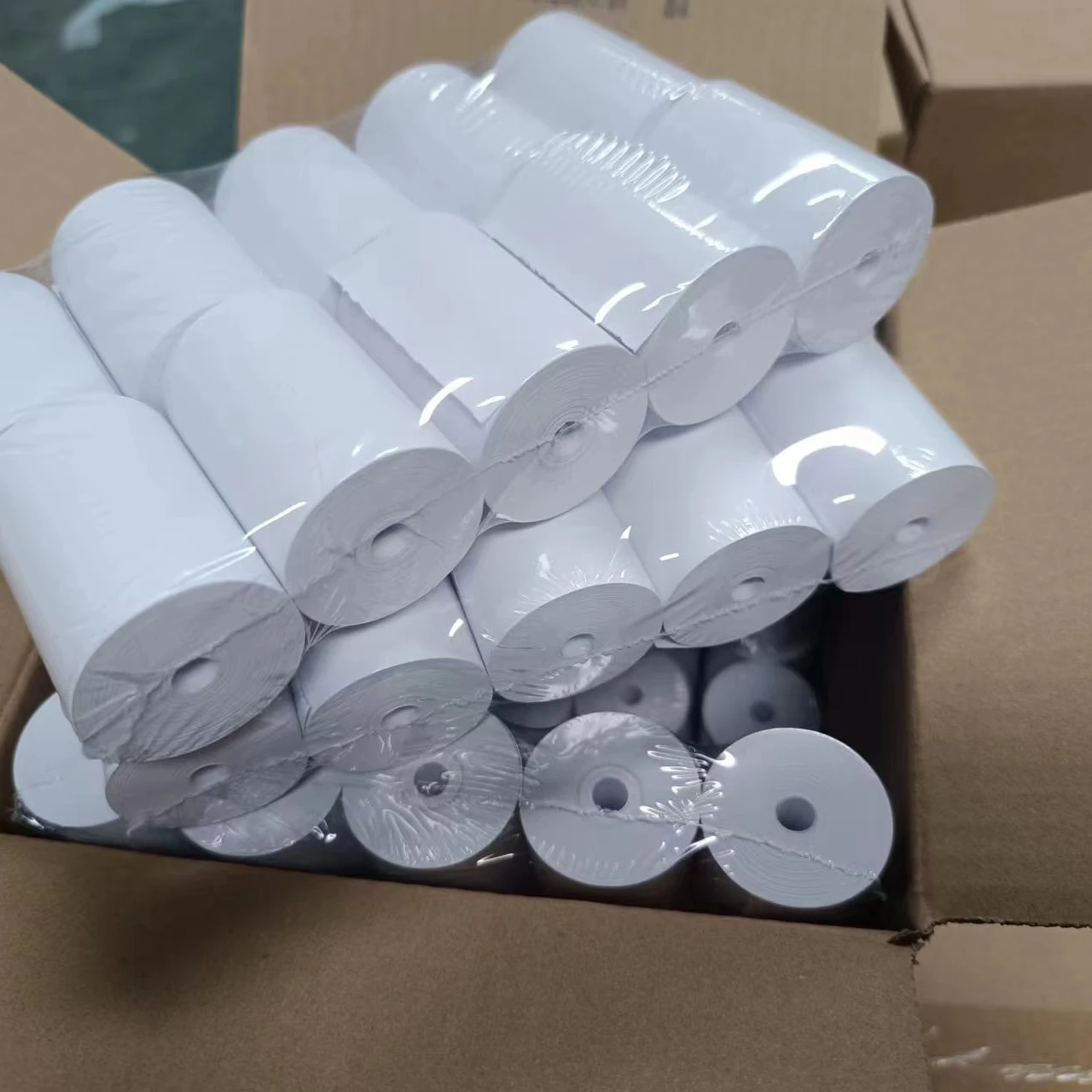Single layer thermal paper roll 57x30 coreless cash register paper