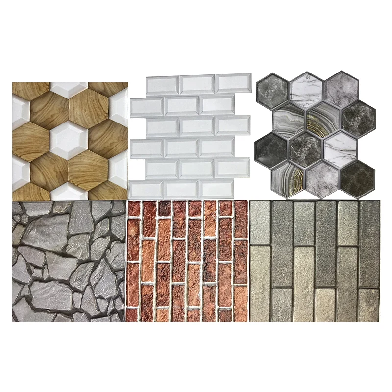 3D faux PVC brick wall panels new style  PVC self adhesive wallpaper Mositureproof Waterproof wall