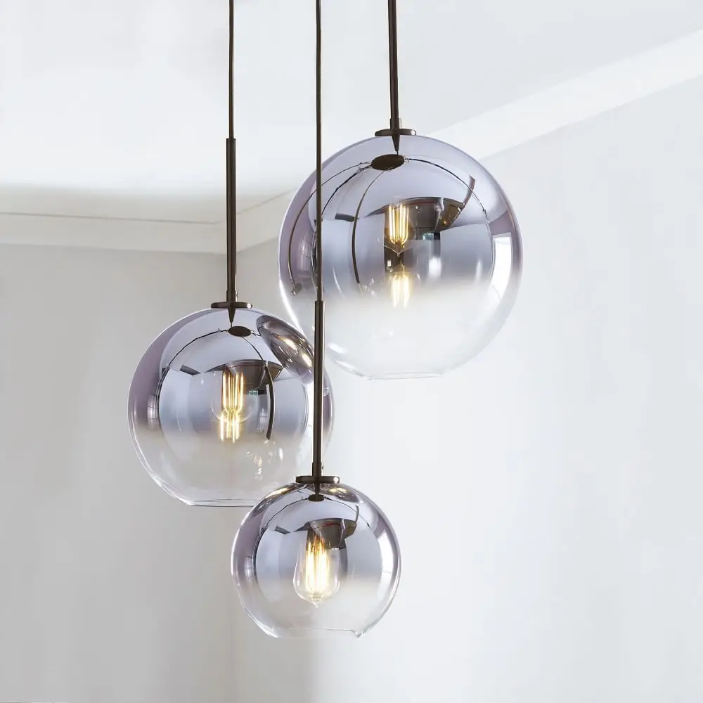 Nordic minimalist luxury living room gradient spherical combination glass chandelier pendant lamp