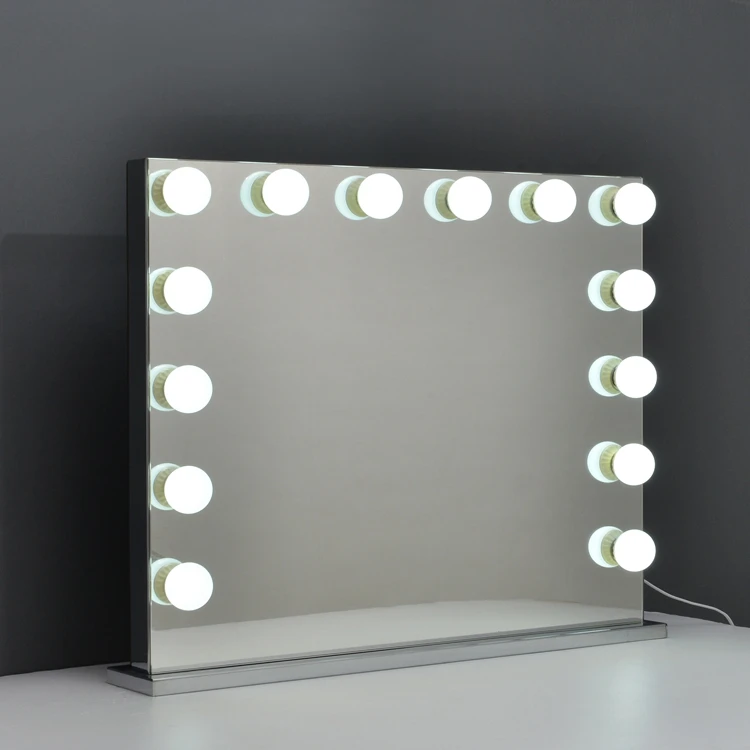 Custom logo Portable Lighted Table Smart Vanity Led Lights Hollywood Makeup Mirror With Light