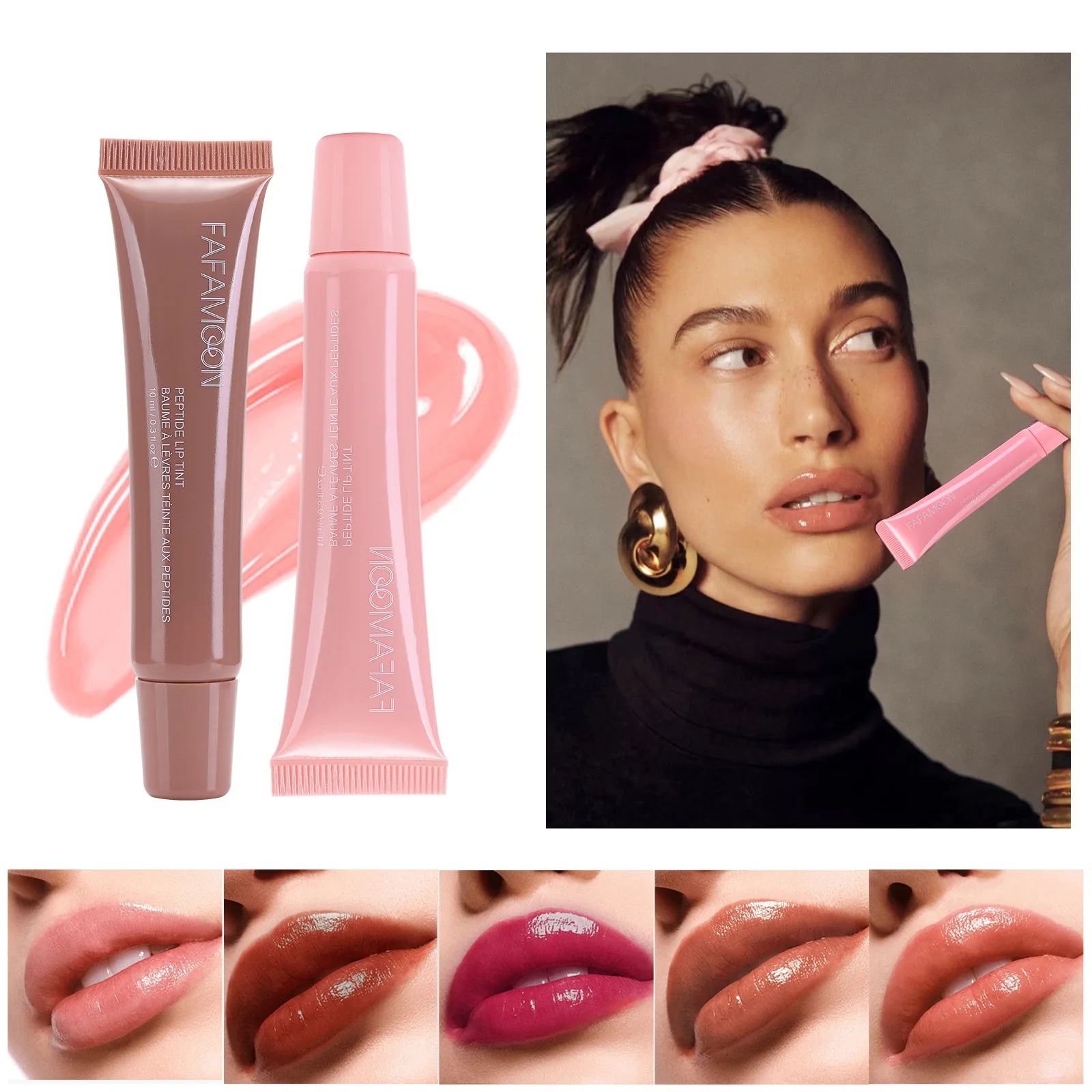 Hose Tube Gloss Lip Mirror Liquid Lip Glaze Plump Waterproof Moisturizing Non-stick Cup Lip Gloss