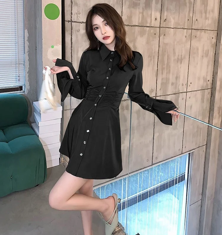 2021 Wholesale New Design Women Fashion Long Sleeve Midi Dress Ladies Casual A-line Elegant High Quality Dress