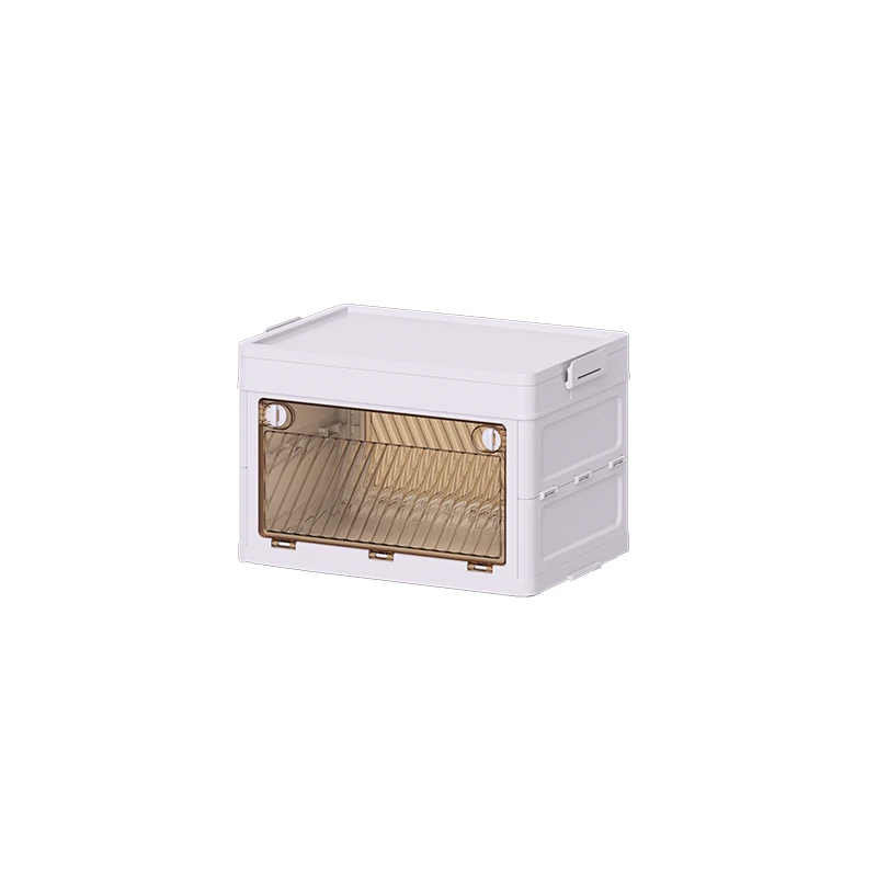 Plastic Floding Storage Box Foldable Container Clear Organizer Household Storage Box with pulleys