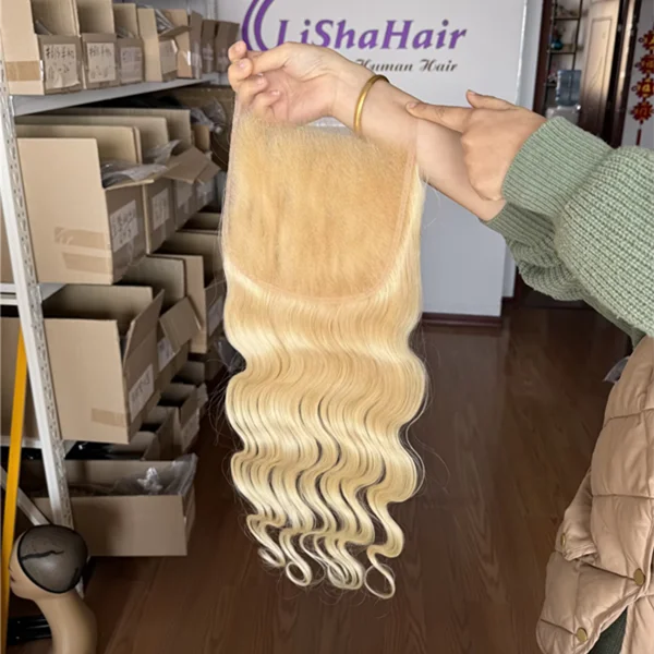 blonde hair closures 613 hd lace closure 6x6' base size virgin remy human hair style