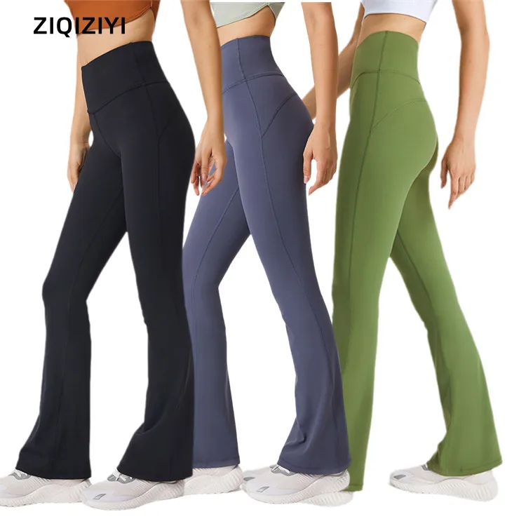 Wholesale Slim Wide Leg Yoga Pants Women Thin Stretch Pants Flare Trousers High Waist Casual Tights Yoga Leggings