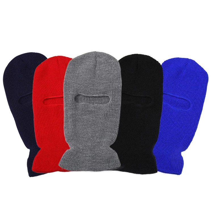 Fashion Fashion Acrylic Ski Mask 1 Hole Custom Logo Sport Knitted Winter Balaclava Beanie Hat Cap Balaclava Cap