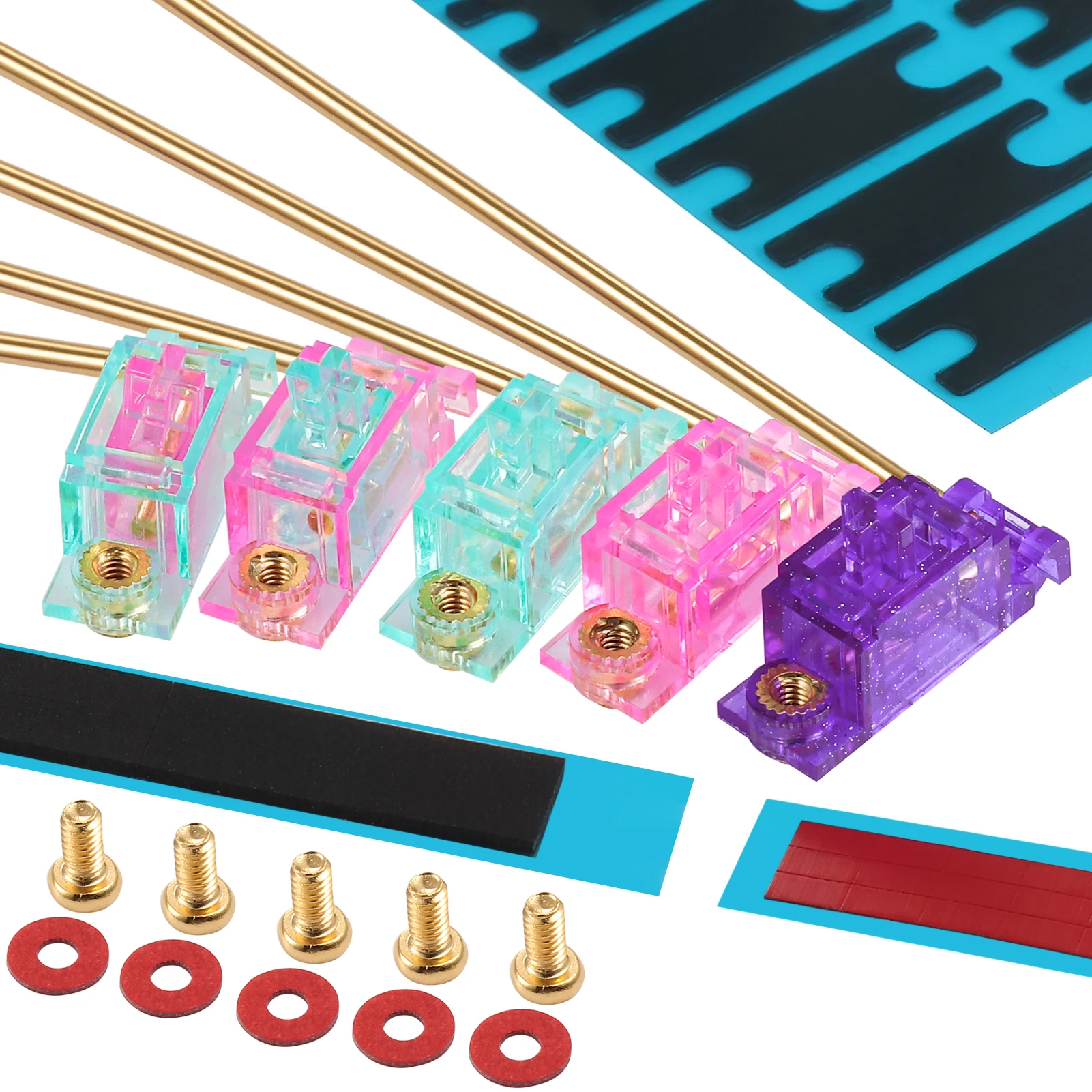 DUROCK V2 Stabilizers Screw in PCB Mount Stabilizers V2.5 Game Boy Purple Stabilisers with 3U 2U 6.25U 7U Gold Plated Wires Stab