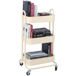 Popularity 3-Tier Metal Mesh Utility Rolling Storage Organization Cart