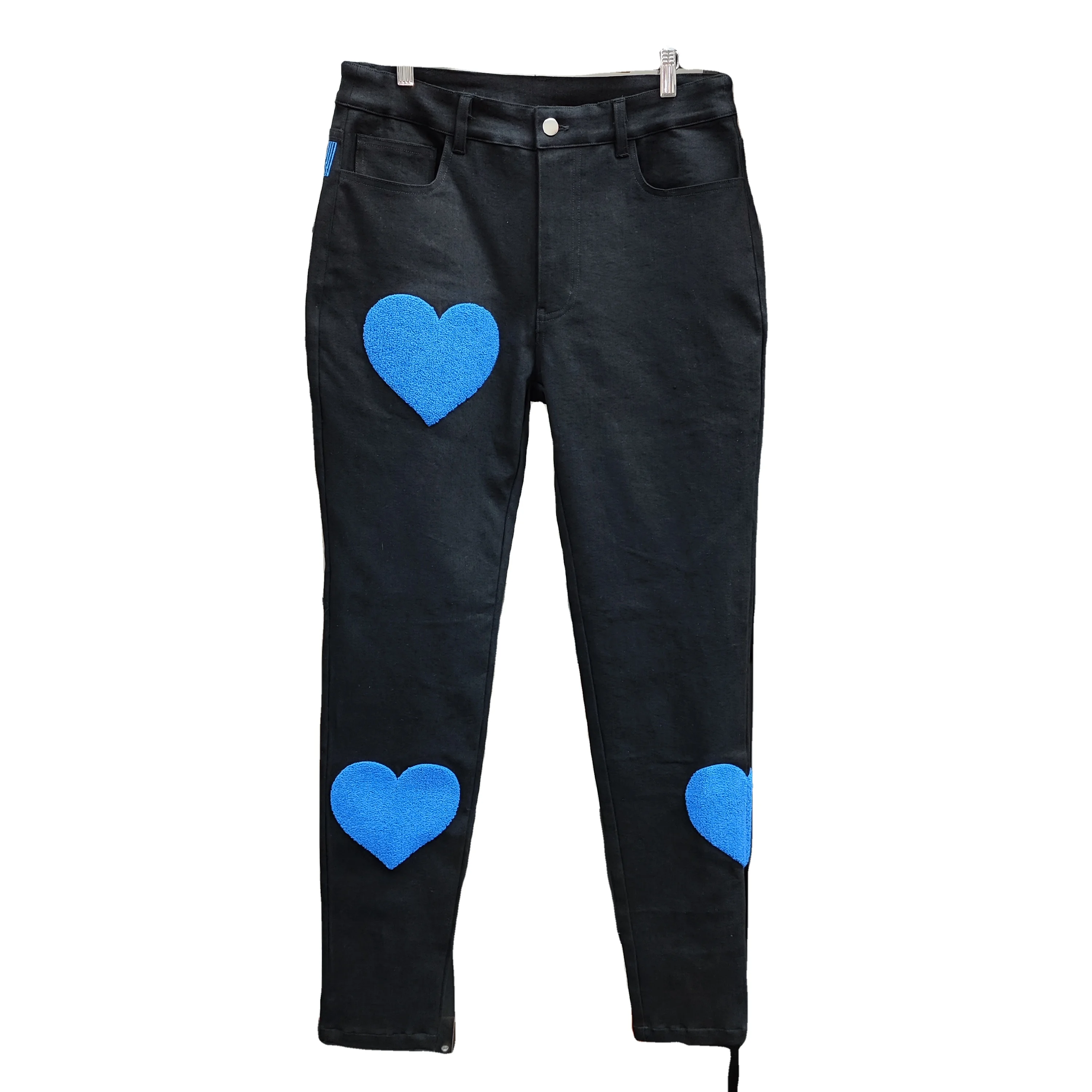 Wholesale Black Straight Fit Custom Cargo Strapped Denim Jeans For Men